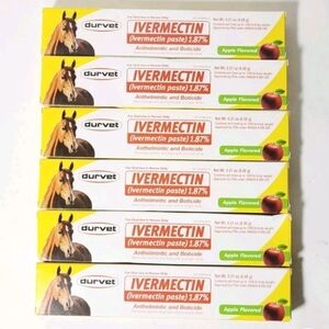6 Pack Durvet Paste Horse Dewormer 1.87% OTC Apple Flavor (EXP:09/25)